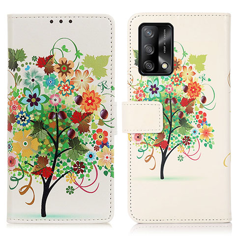 Custodia Portafoglio In Pelle Fantasia Modello Cover con Supporto D02Y per Oppo F19 Colorato