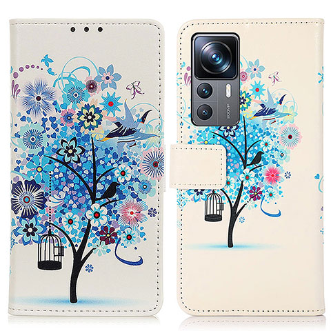 Custodia Portafoglio In Pelle Fantasia Modello Cover con Supporto D02Y per Xiaomi Mi 12T Pro 5G Blu