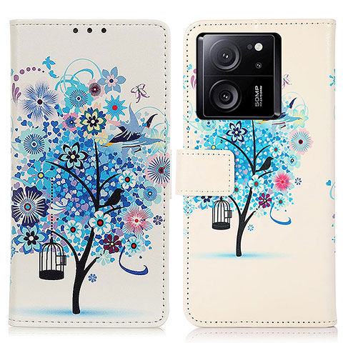 Custodia Portafoglio In Pelle Fantasia Modello Cover con Supporto D02Y per Xiaomi Mi 13T 5G Blu