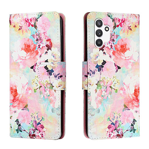 Custodia Portafoglio In Pelle Fantasia Modello Cover con Supporto H01X per Samsung Galaxy A13 4G Rosa Caldo