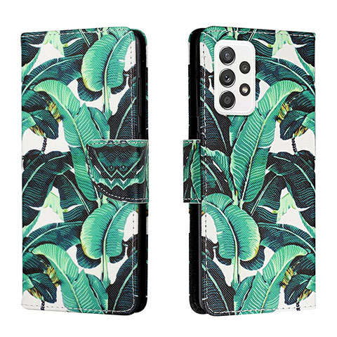 Custodia Portafoglio In Pelle Fantasia Modello Cover con Supporto H01X per Samsung Galaxy A33 5G Verde