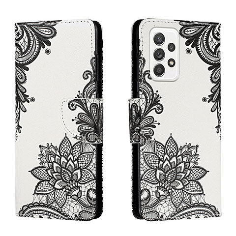 Custodia Portafoglio In Pelle Fantasia Modello Cover con Supporto H01X per Samsung Galaxy A53 5G Grigio Scuro