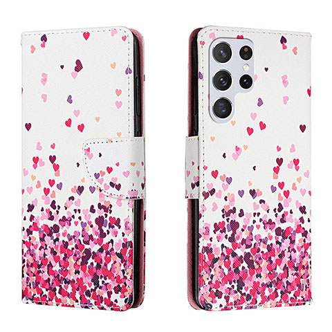 Custodia Portafoglio In Pelle Fantasia Modello Cover con Supporto H01X per Samsung Galaxy S24 Ultra 5G Lavanda