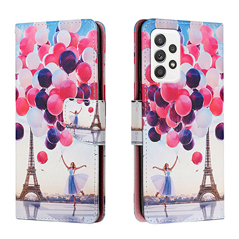 Custodia Portafoglio In Pelle Fantasia Modello Cover con Supporto H02X per Samsung Galaxy A53 5G Multicolore