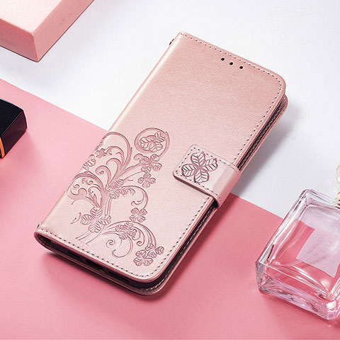 Custodia Portafoglio In Pelle Fantasia Modello Cover con Supporto H04 per Apple iPhone 14 Pro Max Oro Rosa