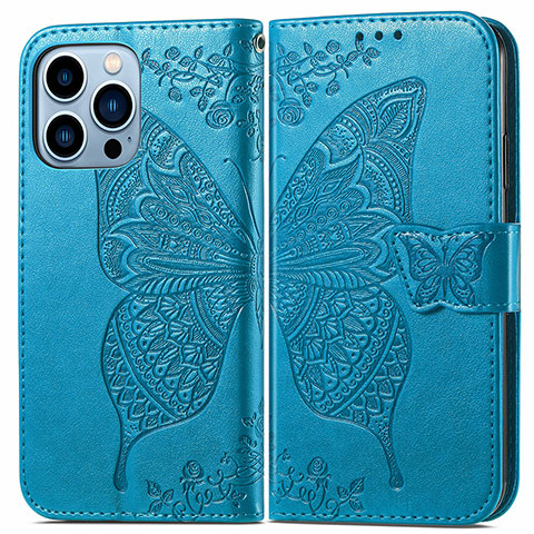 Custodia Portafoglio In Pelle Fantasia Modello Cover con Supporto H07 per Apple iPhone 13 Pro Max Blu