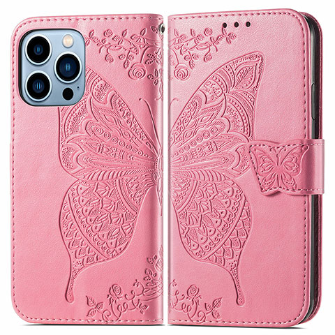 Custodia Portafoglio In Pelle Fantasia Modello Cover con Supporto H07 per Apple iPhone 16 Pro Max Rosa