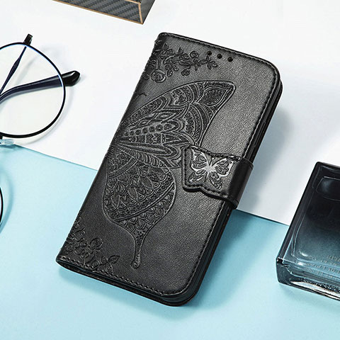 Custodia Portafoglio In Pelle Fantasia Modello Cover con Supporto H08 per Apple iPhone 13 Pro Max Nero