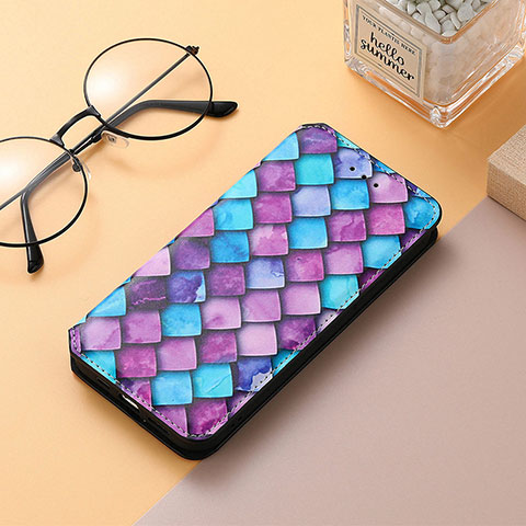 Custodia Portafoglio In Pelle Fantasia Modello Cover con Supporto H10 per Apple iPhone 13 Mini Viola