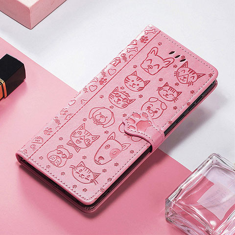 Custodia Portafoglio In Pelle Fantasia Modello Cover con Supporto H12 per Apple iPhone 15 Plus Rosa