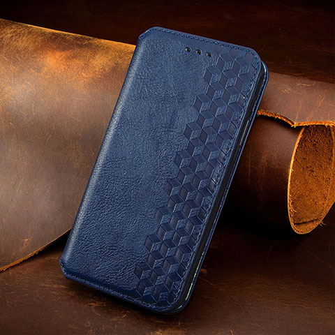 Custodia Portafoglio In Pelle Fantasia Modello Cover con Supporto H14 per Apple iPhone 13 Blu