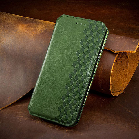 Custodia Portafoglio In Pelle Fantasia Modello Cover con Supporto H14 per Apple iPhone 15 Plus Verde