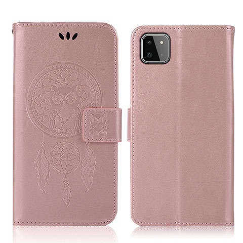 Custodia Portafoglio In Pelle Fantasia Modello Cover con Supporto JX1 per Samsung Galaxy A22 5G Oro Rosa