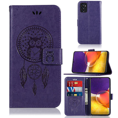 Custodia Portafoglio In Pelle Fantasia Modello Cover con Supporto JX1 per Samsung Galaxy A24 4G Viola