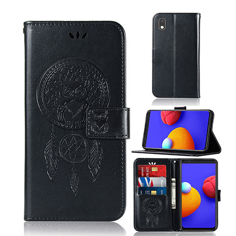 Custodia Portafoglio In Pelle Fantasia Modello Cover con Supporto JX1 per Samsung Galaxy M01 Core Nero