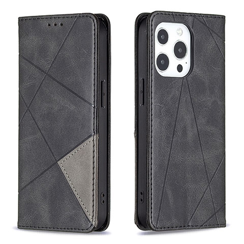 Custodia Portafoglio In Pelle Fantasia Modello Cover con Supporto L04 per Apple iPhone 13 Pro Nero