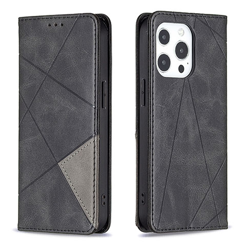 Custodia Portafoglio In Pelle Fantasia Modello Cover con Supporto L04 per Apple iPhone 14 Pro Nero