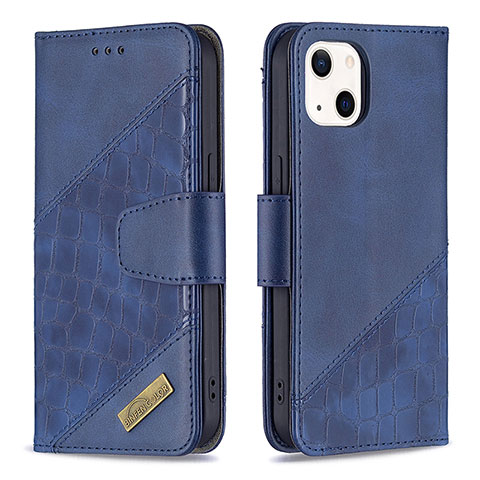 Custodia Portafoglio In Pelle Fantasia Modello Cover con Supporto L05 per Apple iPhone 15 Blu