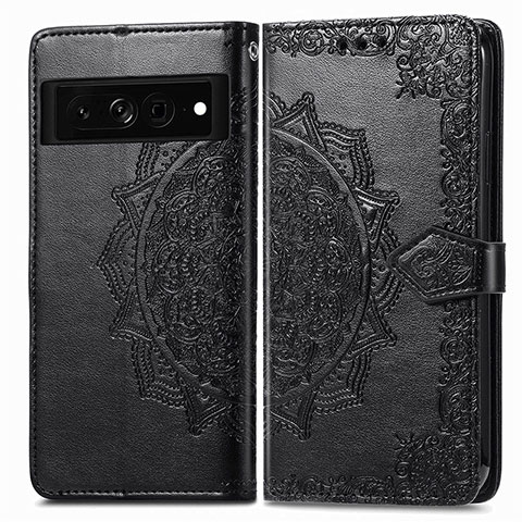 Custodia Portafoglio In Pelle Fantasia Modello Cover con Supporto per Google Pixel 7 Pro 5G Nero