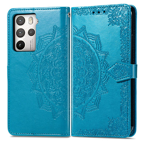 Custodia Portafoglio In Pelle Fantasia Modello Cover con Supporto per HTC U23 5G Blu