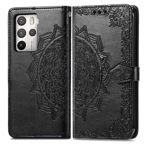 Custodia Portafoglio In Pelle Fantasia Modello Cover con Supporto per HTC U23 5G Nero