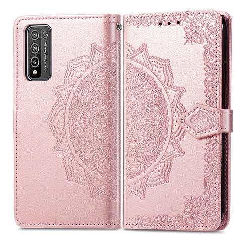 Custodia Portafoglio In Pelle Fantasia Modello Cover con Supporto per Huawei Honor 10X Lite Oro Rosa