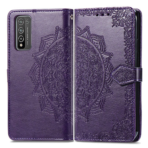 Custodia Portafoglio In Pelle Fantasia Modello Cover con Supporto per Huawei Honor 10X Lite Viola