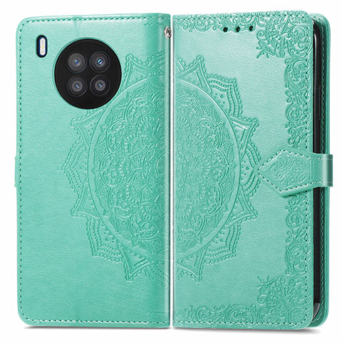 Custodia Portafoglio In Pelle Fantasia Modello Cover con Supporto per Huawei Honor 50 Lite Verde