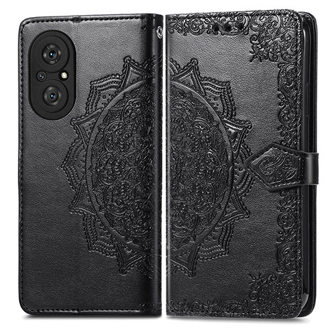 Custodia Portafoglio In Pelle Fantasia Modello Cover con Supporto per Huawei Honor 50 SE 5G Nero