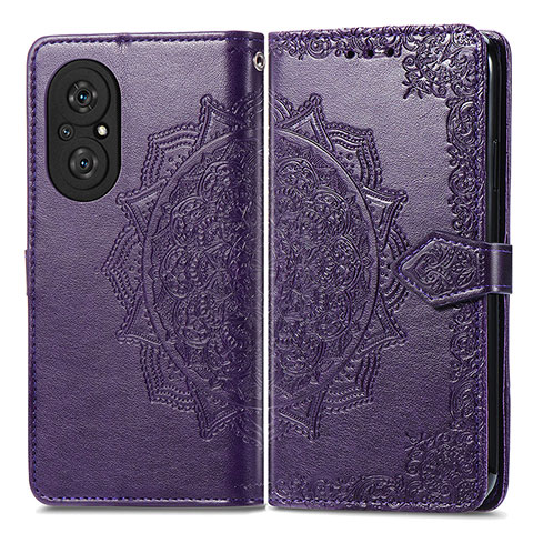 Custodia Portafoglio In Pelle Fantasia Modello Cover con Supporto per Huawei Honor 50 SE 5G Viola