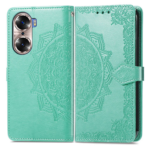 Custodia Portafoglio In Pelle Fantasia Modello Cover con Supporto per Huawei Honor 60 Pro 5G Verde