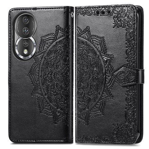 Custodia Portafoglio In Pelle Fantasia Modello Cover con Supporto per Huawei Honor 80 5G Nero