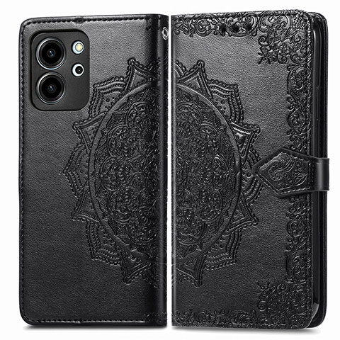 Custodia Portafoglio In Pelle Fantasia Modello Cover con Supporto per Huawei Honor 80 SE 5G Nero