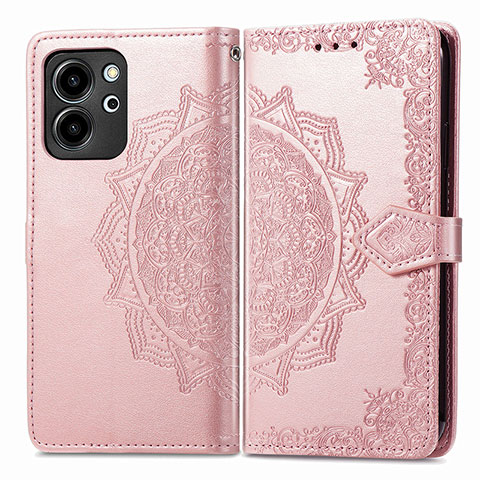 Custodia Portafoglio In Pelle Fantasia Modello Cover con Supporto per Huawei Honor 80 SE 5G Oro Rosa