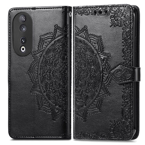 Custodia Portafoglio In Pelle Fantasia Modello Cover con Supporto per Huawei Honor 90 5G Nero