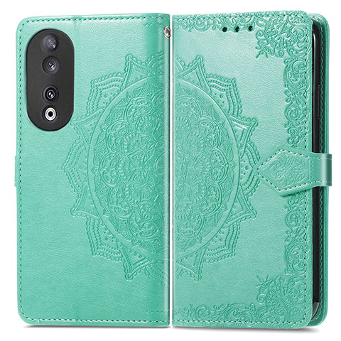 Custodia Portafoglio In Pelle Fantasia Modello Cover con Supporto per Huawei Honor 90 5G Verde