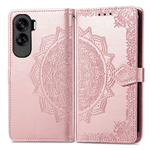 Custodia Portafoglio In Pelle Fantasia Modello Cover con Supporto per Huawei Honor 90 Lite 5G Oro Rosa