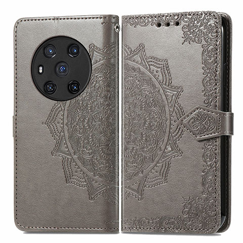 Custodia Portafoglio In Pelle Fantasia Modello Cover con Supporto per Huawei Honor Magic3 5G Grigio