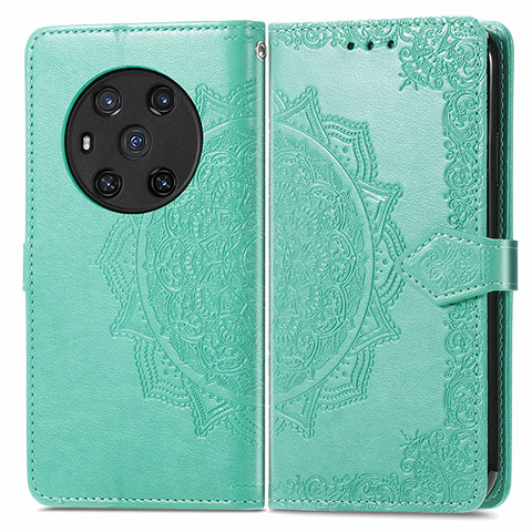 Custodia Portafoglio In Pelle Fantasia Modello Cover con Supporto per Huawei Honor Magic3 5G Verde