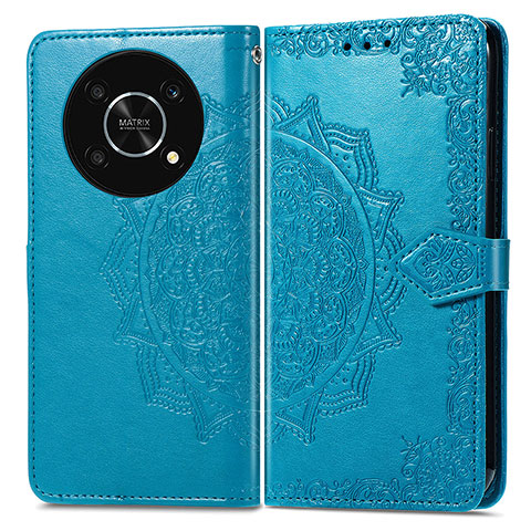 Custodia Portafoglio In Pelle Fantasia Modello Cover con Supporto per Huawei Honor Magic4 Lite 5G Blu