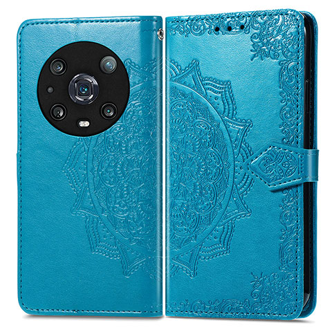 Custodia Portafoglio In Pelle Fantasia Modello Cover con Supporto per Huawei Honor Magic4 Pro 5G Blu