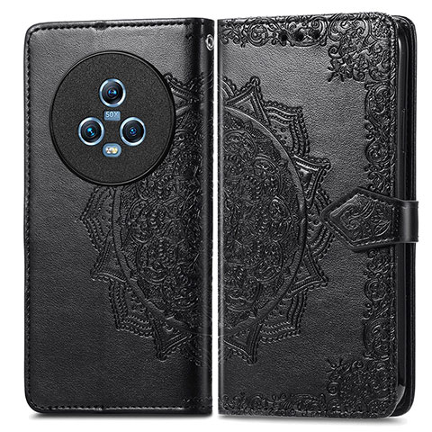 Custodia Portafoglio In Pelle Fantasia Modello Cover con Supporto per Huawei Honor Magic5 5G Nero