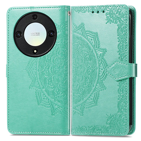 Custodia Portafoglio In Pelle Fantasia Modello Cover con Supporto per Huawei Honor Magic5 Lite 5G Verde