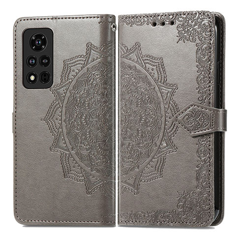 Custodia Portafoglio In Pelle Fantasia Modello Cover con Supporto per Huawei Honor V40 5G Grigio