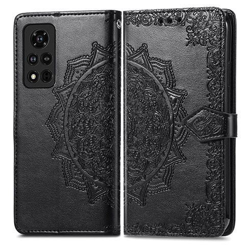 Custodia Portafoglio In Pelle Fantasia Modello Cover con Supporto per Huawei Honor V40 5G Nero