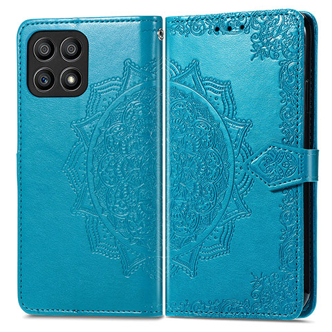 Custodia Portafoglio In Pelle Fantasia Modello Cover con Supporto per Huawei Honor X30i Blu