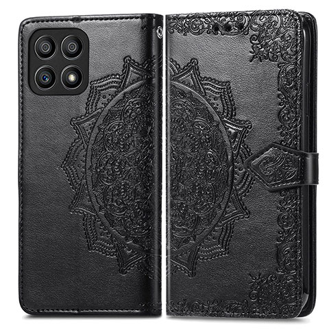 Custodia Portafoglio In Pelle Fantasia Modello Cover con Supporto per Huawei Honor X30i Nero