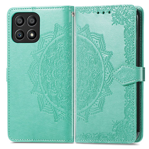 Custodia Portafoglio In Pelle Fantasia Modello Cover con Supporto per Huawei Honor X30i Verde