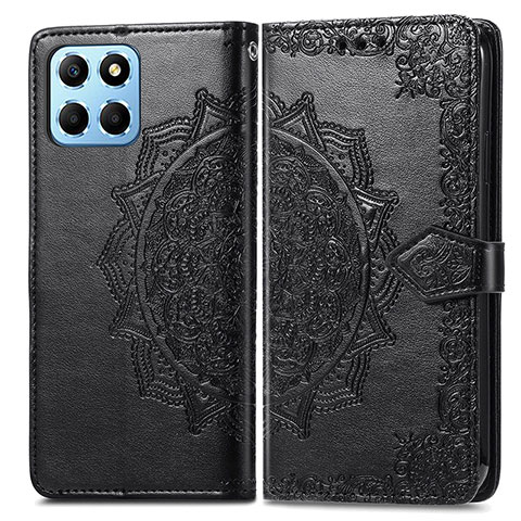 Custodia Portafoglio In Pelle Fantasia Modello Cover con Supporto per Huawei Honor X6 Nero