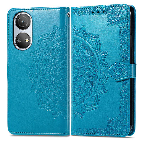 Custodia Portafoglio In Pelle Fantasia Modello Cover con Supporto per Huawei Honor X7 Blu